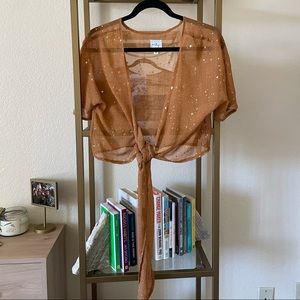 Princess Polly Orange Star Tie Top